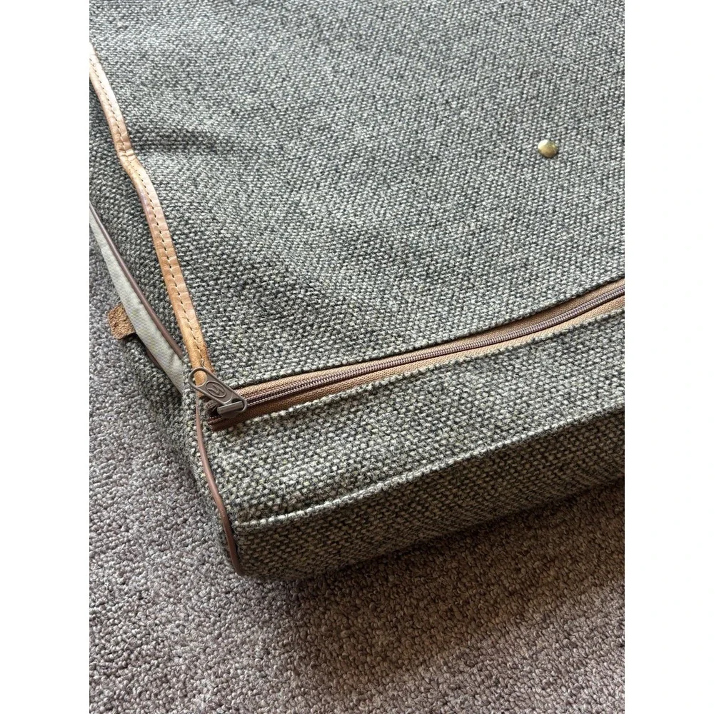 Hartmann Tan Tweed Garment Bag⭐️W/ Leather Trim and Shoulder Strap for Travel⭐️